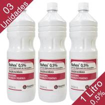 Clorexidina 0,5% Solução Alcóolica 1l - Rioquímica 3 Frascos