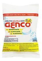 Cloro Estabilizado Multipla Ação 3 Em 1 Tablete 200gr Genco
