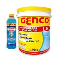 Cloro Genco 10kg com Limpa Bordas 1L Manutenção e Limpeza de Piscina