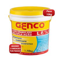 Cloro Genco 3 em 1 Múltipla Ação Balde 10kg Cloro Para Piscinas