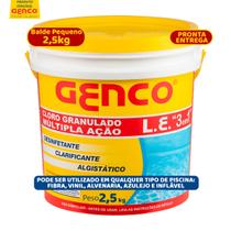 Cloro Genco De Piscina Multipla Ação 3 em 1 Balde Pequeno 2,5kg Cloro Genco De Piscina Multipla Ação 3 em 1 Balde Pequeno 2,5kg