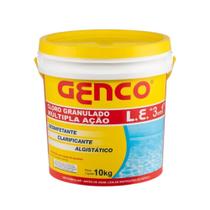 Cloro granulado de piscina 3 x 1 multiação balde 10 kg genco