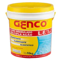 Cloro Granulado Múltipla Ação 3 em 1 10kg Genco Água Piscina