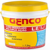 Cloro granulado múltipla ação 3 em 1 - 7,5 Kg - Genco