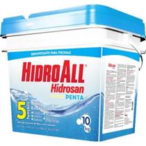 Cloro Granulado para Piscina Hidroall Hidrosan Penta com 10kg Azul Clara