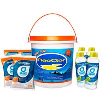 Cloro p/ Piscina 10kg 3em1 +4 barrilha 2kg +4 clarificante 1lt Cloro p/ Piscina 10kg 3em1 +4 barrilha 2kg +4 clarificante 1lt