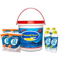 Cloro p/ Piscina 10kg +4 barrilha 2kg +4 clarificante 1lt Cloro p/ Piscina 10kg +4 barrilha 2kg +4 clarificante 1lt