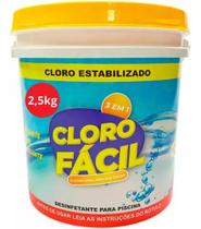 Cloro para Piscina 3 Em 1 Múltipla Ação Balde de 2,5kg Desinfetante Oxidante Estabilizante - Clorofacil 3 em 1 Balde 2,5kg