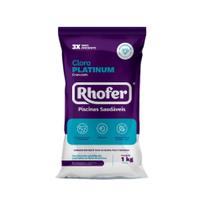 Cloro Para Piscina Platinum Rhofer Pacote 1kg 60% Cloro Ativo em Pó