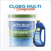 Cloro Piscina Atcllor 10kg 3 Em 1 Multiação + Clarificante