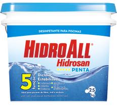 Cloro Piscinas Hidrosan Penta 5 em 1 Multiação 2,5kg Hidroall Granulado Mini Balde
