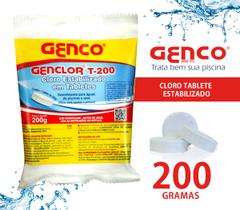 Cloro tablete tradicional estabilizado concentrado 200gr Genco (1unidade) Cloro tablete tradicional estabilizado concentrado 200gr Genco (1unidade)