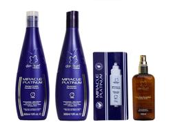 Clorofitum Miracle Platinum Shampoo e Pós-Shampoo e Restaurador Monodose e Cauterizador 100 ml