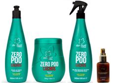 Clorofitum Zero Poo Ativador de Cachos e Máscara e Soro Day After e Cauterizador35 ml