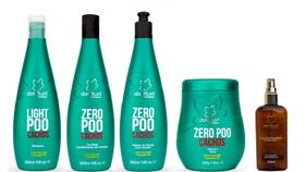 Clorofitum Zero Poo Shampoo e Co-Wash e Ativador de Cachos e Máscara e Cauterizador 100 ml