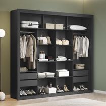 Closet 100% MDF 4 Gavetas 230 cm NT6060 Preto Tx Amoudi Móveis Closet 100% MDF 4 Gavetas 230 cm NT6060 Preto Tx Amoudi Móveis