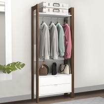 Closet 2 Gavetas 65 Cm Az1011 Branco/Nogal - Tecno Mobili Closet 2 Gavetas 65 Cm Az1011 Branco/Nogal - Tecno Mobili