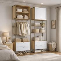 Closet 2 Portas 4 Gavetas Infinity Savana/Branco