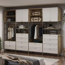 Closet 4 Portas 12 Gavetas Infinity Savana/Branco