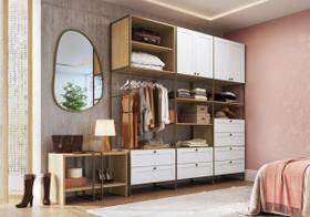Closet 4 Portas 8 Gavetas Infinity Savana/Branco