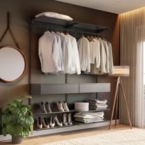 Closet Aberto Modulado para Solteiro 165cm Eternity
