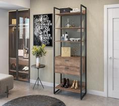 Closet aberto Porto - Com gavetas - Carvalho - Móveis Belo