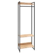 Closet Arara 3 Prateleiras Carvalho/Preto 19223 - Compace Closet Arara 3 Prateleiras Carvalho/Preto 19223 - Compace