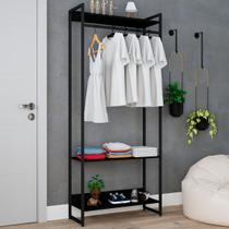 Closet Arara 3 Prateleiras Preto ônix/Preto 19227 - Compace