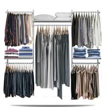 Closet arara aramado trilho parede super resistente moderno 2,20m Closet arara aramado trilho parede super resistente moderno 2,20m