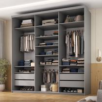 Closet Casal 100% MDF 208cm 4 Gavetas Moutier Cinza/Urbi Closet Casal 100% MDF 208cm 4 Gavetas Moutier Cinza/Urbi