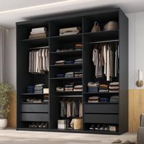 Closet Casal 100% Mdf 208cm 4 Gavetas Moutier Closet Casal 100% Mdf 208cm 4 Gavetas Moutier