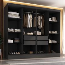 Closet Casal 100% MDF 4 Gavetas Jatobá Yescasa Preto Closet Casal 100% MDF 4 Gavetas Jatobá Yescasa Preto