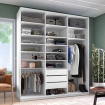 Closet Casal 100% MDF BP 208,5cm 3 Gavetas Sion Branco