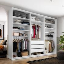 Closet Casal 100% MDF BP 237cm 3 Gavetas Monreale Branco Closet Casal 100% MDF BP 237cm 3 Gavetas Monreale Branco