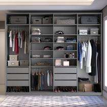 Closet Casal 100% MDF BP 277cm 6 Gavetas Sion Cinza/Urbi