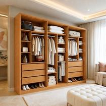 Closet Casal 6 Gavetas 242cm sem Portas Aspen Premium Marrom/Cinamomo Closet Casal 6 Gavetas 242cm sem Portas Aspen Premium Marrom/Cinamomo