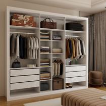 Closet Casal Aura 6 Gavetas Branco - Panorama Móveis Closet Casal Aura 6 Gavetas Branco - Panorama Móveis