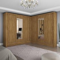 Closet Casal Duplo Dubai 6 Portas Com Espelho 6 Gavetas Cinamomo