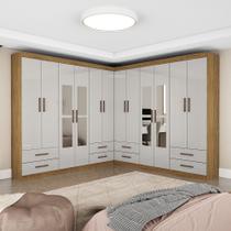 Closet Casal Duplo Lu 12 Portas Com Espelho 8 Gavetas