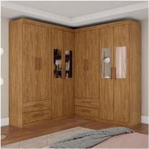 Closet Casal Duplo Lu 8 Portas 4 Gavetas Com Espelho