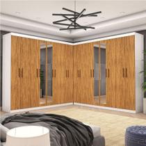Closet Casal Duplo Rubi Premium 16 Portas Plus 8 Gavetas Branco Cinamomo