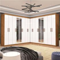 Closet Casal Duplo Rubi Premium 16 Portas Plus 8 Gavetas Cinamomo Branco Closet Casal Duplo Rubi Premium 16 Portas Plus 8 Gavetas Cinamomo Branco