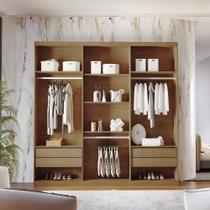 Closet Casal Encanto 4 Gavetas 5 Prateleiras MDF Rufato