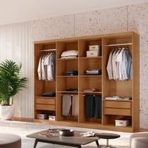 Closet Casal Hera Gold 4 Gavetas 8 Prateleiras Mdf Rufato Imbuia