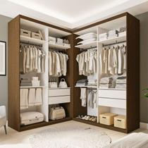 Closet Casal Júlia Duo 4 Gavetas Freijó/Branco - Minastex Closet Casal Júlia Duo 4 Gavetas Freijó/Branco - Minastex