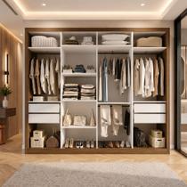 Closet Casal sem Portas 4 Gavetas Florença Yescasa Marrom/Freijó