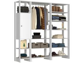 Closet com 1 Cabideiro, 1 Porta com 2 prateleias e 12 nichos EY101-3-7 Linha Yes Emovell
