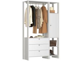 Closet com 1 Cabideiro, 1 Porta com 2 prateleias e 4 nichos externos EY102-107 Linha Yes Emovell