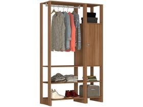 Closet com 1 Cabideiro, 1 Porta com 2 prateleias e 6 nichos externos EY101-107 Linha Yes Emovell
