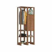 Closet com 1 Cabideiro, 1 Porta com 2 prateleias e 6 nichos EY105-107 Linha Yes Naturart